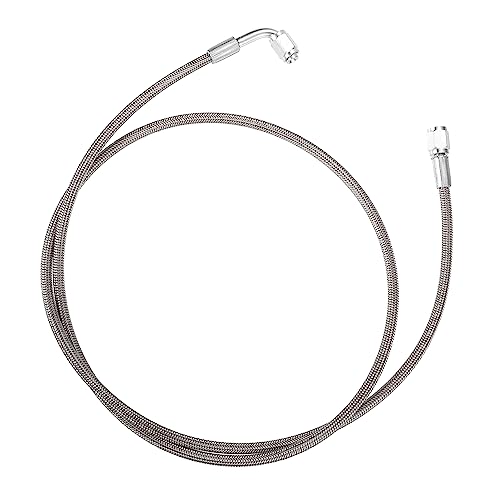 VekAuto AN3 Braided Steel Turbo Oil Feed Line 90 Degree to Straight Hose End, 48