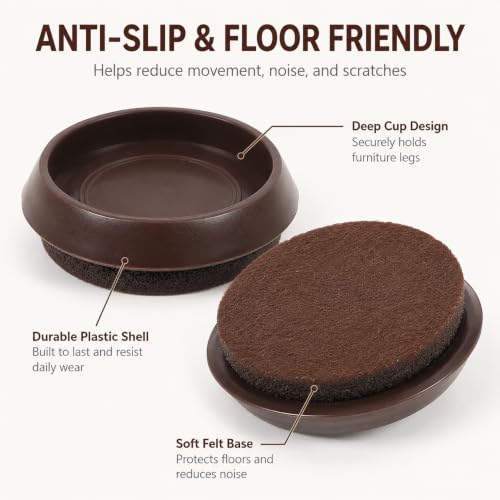 Tapones de fieltro para suelo de madera dura y protectores de ruedas de cama 8