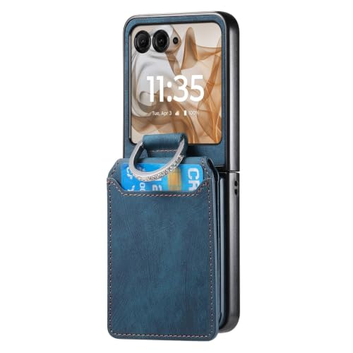 For Motorola Razr 70 Ultra/70 Plus/70 �p�P�[�X�A�w��h�~ PU ���U�[�V�F���A�J�[�h�}���L�b�N�X�^���h�J�o�[�t��(��,70)
