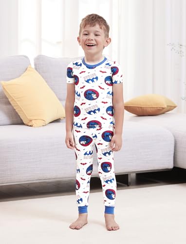 DC Comics Justice League Soft Bamboo Viscose Superman Batman Sleepwear 2 Pieces Shirt & Pants Pajama Sets for Toddler Boys3