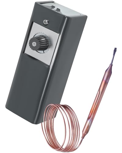 W1609-101 Bulb Refrigeration Thermostat Temperature Controller, Replace TH-1609 from -30 Degrees F to 90 Degrees F (-34 Degrees C to 32 Degrees C), 5 Ft Capillary