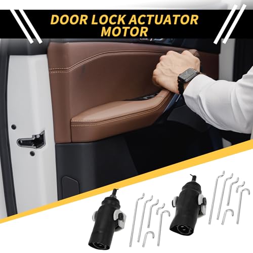 Image of Power Door Lock Actuator Motor for Ford F-150 F-250 F-350 1989-1991 Door Latch Actuator Assembly Front Left Right Side with Connecting Rods