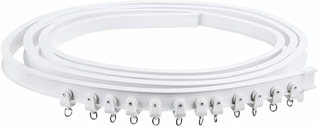 YGLONG Curtain Rail,Curtain Track 2-6 Meter Flexible Cuttable Bendable Curtain Track Rail For Curved/Straight Bay Windows Track Pole Accessories (Color : B Side, Length : 3 Meter)