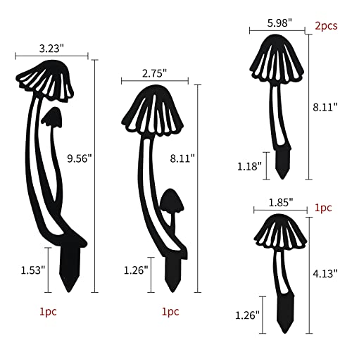 Kolymax 5Pcs Metal Mushroom Yard Art Garden Decorative Stake Hollow Out Mushrooms Silhouette Statue Decor, Mushroom Family Silhouette Sets For Pathway, Floor, Garden, Lawn, Outdoor Decoration #TOP5