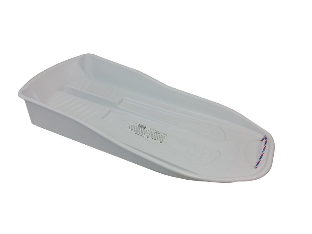 KetoPlastics WHITE PLASTIC SNOW SLEDGE WITH ROPE HANDLE
