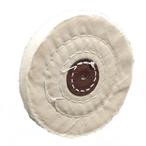 2PCS Polishing Tools, Polishing Wheels, Cotton Polishing Wheel 4 Inch (50 Ply), Cotton Sewn, 4mm Shaft Hole, for Metal, Jewelry, Ceramics, Glass, and More(White Cloth)