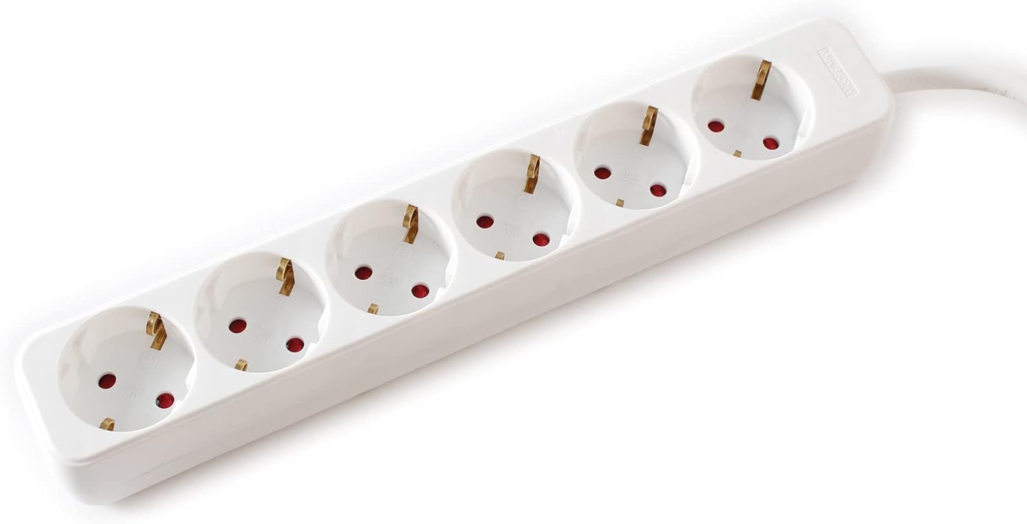 VALUE 6X Socket Mount Without Switch, White, 1.5 m