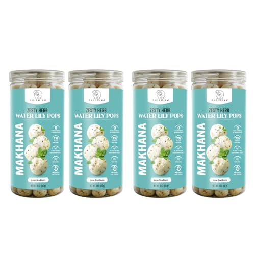 SaltWise Water Lily Pops, Makhana, Zesty Herb, Low Sodium, Pack of 4