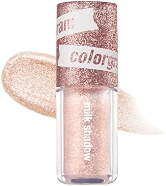 COLORGRAM Milk Bling Shadow - 07 Fairylike | Pigmented liquid glitter eyeshadow, Long-lasting shimmer for daily and party makeup, Multi-dimensional sparkling metallic finish, Opaque coverage, Quick drying formula for easy application 0.11 fl.oz, 3.2g