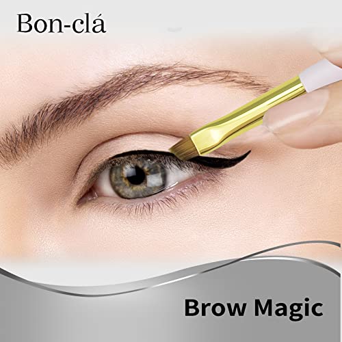Bon-Clá Magic Double Ended Angled Eyeliner Brush & Spoolie - Angled Brow Brush, Suitable For Gel, Liquid, Eyelashes, Eyebrows, Professional Makeup Tools #TOP1