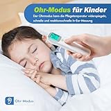 ELERA Fieberthermometer Ohr, Fieberthermometer Kontaktlos mit Vier Messmodi und Vierfarbiger...