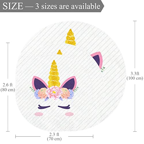 Tapis antidérapant licorne dorée lavable en machine pour chambre - 3