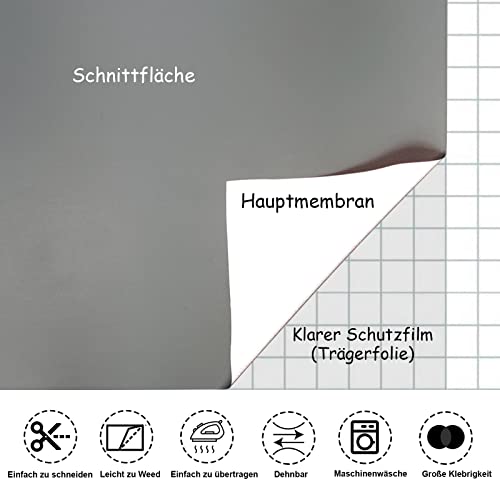 FOSER Plotterfolie Textil, Reflektierende Regenbogen-Plotterfolie 30,5cm×1,5m Heat Transfer Vinyl, Textil Bügeltransferfolie, für DIY T-Shirt, Stoffe (Reflektierender Silber)