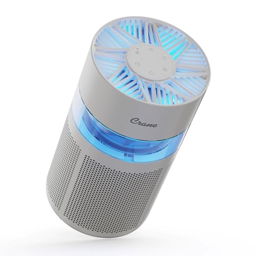 Crane True HEPA Air Purifier with Ambient Night Light and Aroma Tray, Covers Up to 200 sq ft, Quiet Air Cleaner for Bedroom, Nursery, Dorm, or Office, Removes Dust, Pollen, Smoke, and Pet Dander by Crane - Used condition - Image 3
