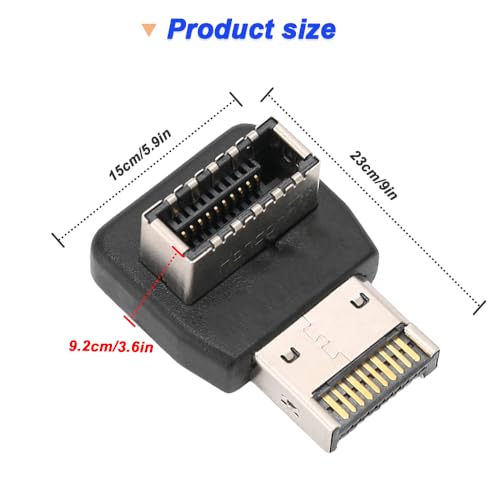 Adaptador USB 3.2 Tipo-E en ángulo de 90 grados (2 unidades) miniatura 2