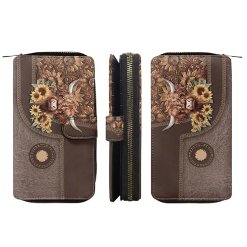 COEQINE Ladies Wallets Pink Leopard Heart Black Printed Leather Phone Long Clutch Purses Check Coin Change Holder2