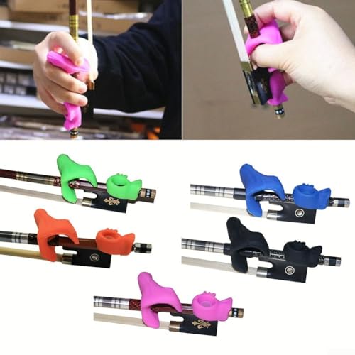 Violin Bow Corrector, Violin Bow Hold Bow Holder, Curved Pinky Support, Violin Viola Bow Teaching Aid Violin Bow Grip Hold (Orange) - Image 3