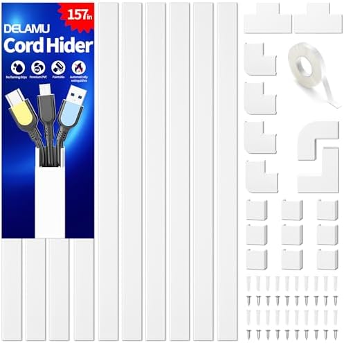 Delamu white self adhesive cable trunking 4m wall
