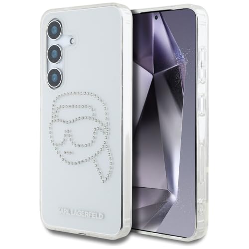 CG Mobile Karl Lagerfeld Rhinestones Karl Head Logo Coque pour Samsung Galaxy S25 (Transparent)