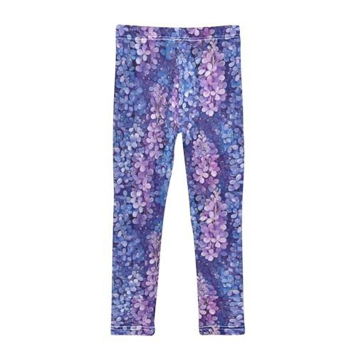Boccsty Wisteria Lavender Flower Girls Leggings Kids Yoga Pants Dance Active Tights 4T2