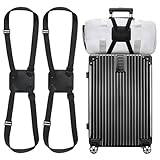 Chelmon 2 Pack Luggage Straps, Ajustable Elastic Bungee Belt for Suitcases, Add Extra Bag Easy and Securely for Travel