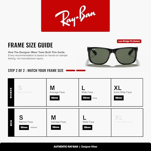 Image of Ray-Ban RB4165F Justin Classic Square Sunglasses for Men