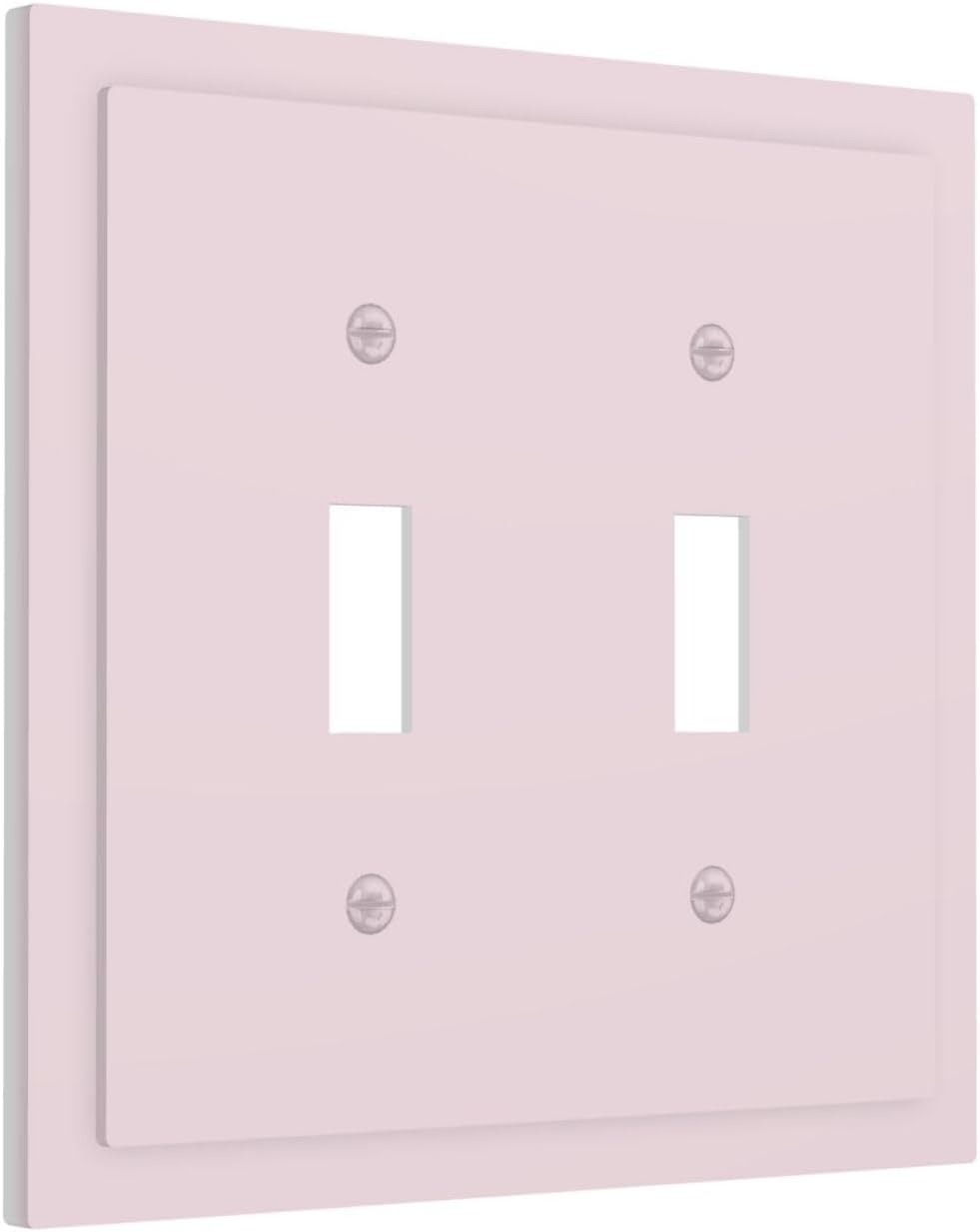 Decorative Light Switch Cover Rose Pink 2 Gang Wall Plate Double Toggle Switch Plate Receptacle Electrical Outlet Cover Switchplate for Bathroom Bedroom Home Decor