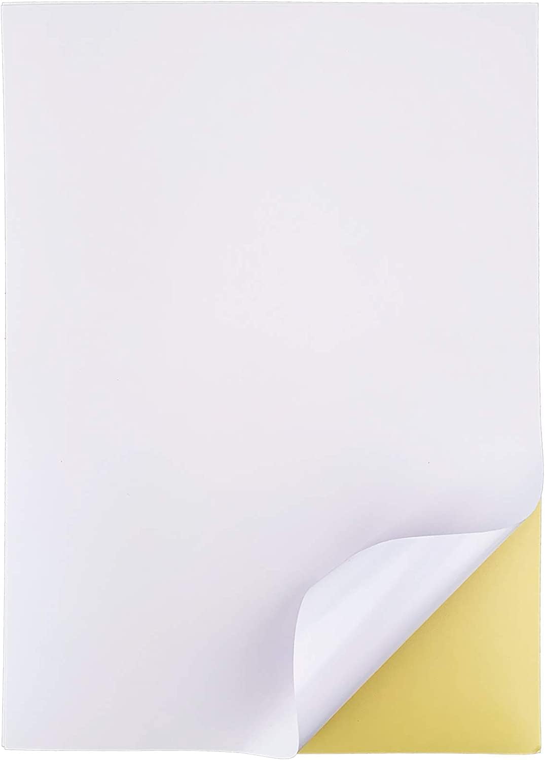 Hojas De Papel Autoadhesivas Hojas De A3 Para Imprimir E-Printing Paquete De 100 Hojas De Papel Adhesivo Autoadhesivo Mate Para Impresión De Alta Calidad A4, Para Impresoras De Inyección De Tinta Y