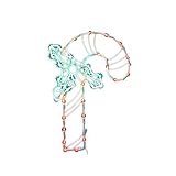 Vickerman Lighted LED Candy Cane Christmas Window Silhouette Decoration, 16.75
