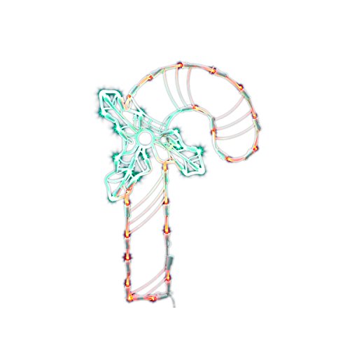 Vickerman Lighted LED Candy Cane Christmas Window Silhouette Decoration, 16.75