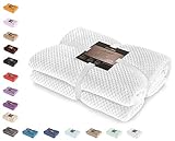 DecoKing Kuscheldecke 170x210 cm weiß Decke Microfaser Wohndecke Tagesdecke Fleece weich sanft kuschelig skandinavischer Stil Henry