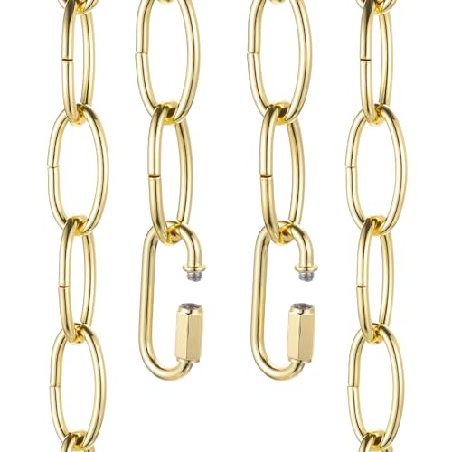 uxcell 3ft Lighting Hanging Chain with 2 Quick Link Lock Light Golden