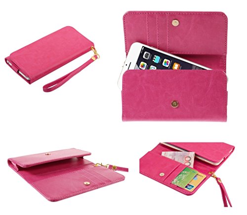 DFV mobile - Étui Housse Portefeuille Cuir Synthétique Dessin de Cheval Sauvage Compatible avec Sony Xperia SP - Rose