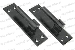 Wyre Direct 2pcs Heavy Duty Gate Hinge Brackets - Wrought Iron Gate Hinges with 12mm Pin Black - Heavy Duty Gate Hinges, Heavy Duty Hinges for Outdoor Gates, Black Gate Hinges, Garage Door Hinges