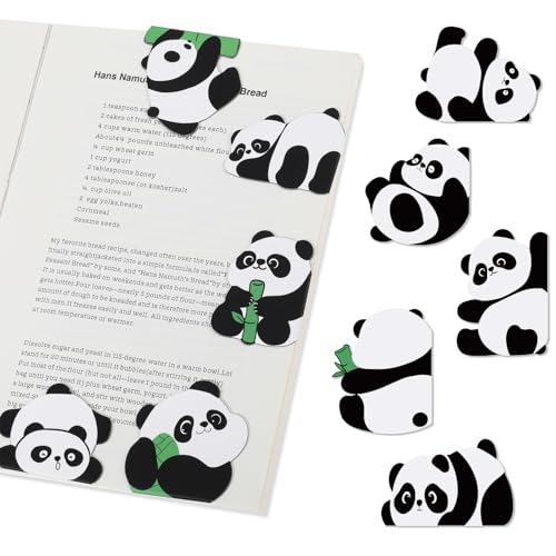(Prudiut) 10 Pcs Panda Magnetic Bookmarks Cute Bookmark Panda Book Marks for Reading Women Teens Girls Book Pandas Lovers Gifts