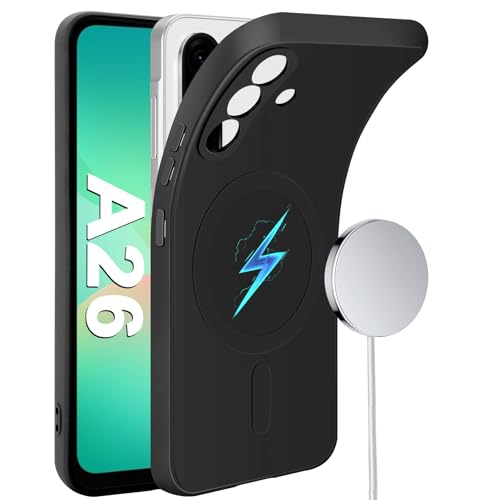 Coque Samsung Galaxy A26 MagSafe silicone fine noire finis les risques de rayures