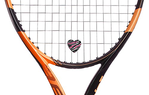 Heart Tennis Dampener Zebra Pattern 2 Pack of Tennis Racket Vibration Dampeners for Girls and Women - Thumbnail 2