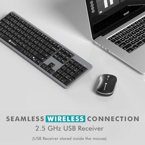 Image of Portronics Key4 Combo 2.4GHz Wireless Keyboard Mouse Set I Noiseless I Multi-Media Shortcut Key Function(Grey)