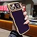 LCHULLE for iPhone 15 Case for Women Girls, Cute Wave Frame Curly Shape with Love Heart Pattern Raised Camera Protection Cover Luxury Plating Shockproof Phone Case for iPhone 15, Dark Purple