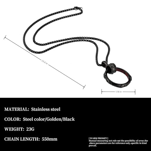 Cross Ring Pendant Necklace Stainless Steel Pendant Necklace for Men Best Friend Necklaces3