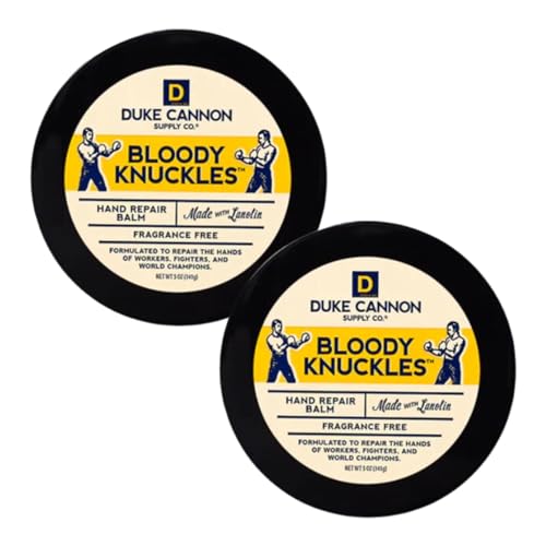 Duke Cannon Bloody Knuckles Hand Repair Balm - Unscented Moisturizer for Hardworking Hands, Repair and Revitalize Dry, Cracked Skin, (5 oz. - 2 Pack)