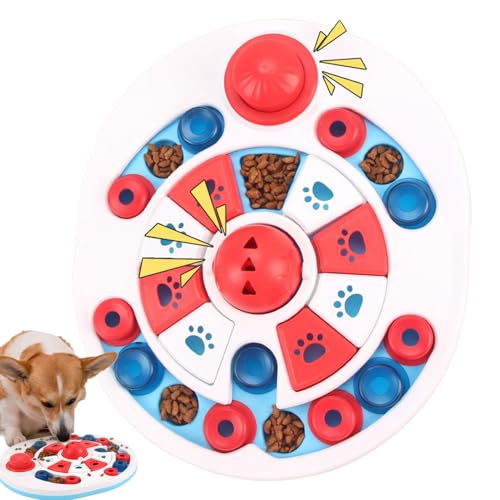 Cuenco de rompecabezas para perros - con superficie antideslizante, giratorio 360 grados, comedero lento para perros de razas grandes, contra el aburrimiento, juego antiingestión, evita la rotación
