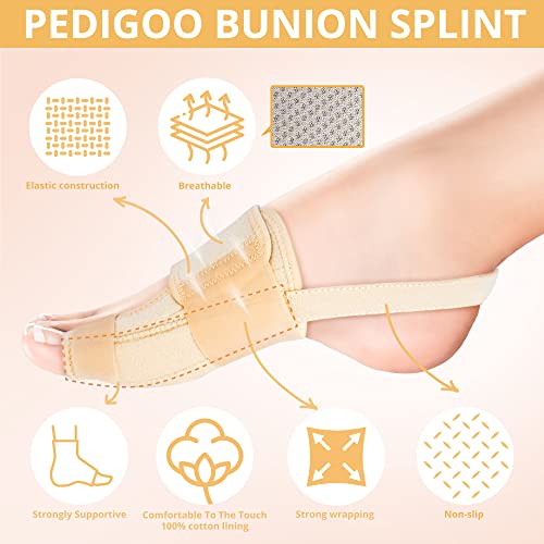 Pedigoo Bunion Corrector For Women And Men, Slip Proofing Version Bunion Toe Separator, Orthopedic Bunion Splint For Big Toe Pain Relief And Toe Straightening Beige #TOP2