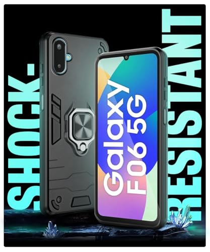 Image of AIBEX Armor Back Cover Compatible for Samsung A06 5G / Samsung F06 5G / Samsung M06 5G| Rugged Shockproof Case with Ring Holder & Kickstand | Military-Grade Protection | Magnetic Car Mount Compatible