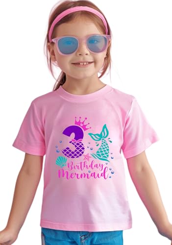 Image of Toddler Girls 3rd Birthday Shirts for Girls 3 Years Old Outfit for Party Tshirt