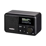 MEDION S66822 Tragbares Mini DAB+ Radio mit Bluetooth (Akku mit bis zu 6,5 Stunden, klein, dimmbares Farbdisplay...