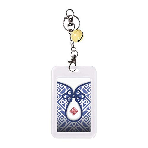Badge de protection pour carte de crédit floral bleu cloche jaune design coloré anti-onde