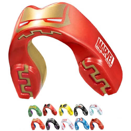 Marvel Iron Man Paradenti Sportivo Adulti E Bambini Contatto Completo Per Tutti Gli Sport, Tra Cui Rugby, Mma, Hockey, Judo Arti Marziali E Boxe-image