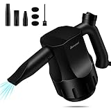 ❤ 【Potente Air Duster】 Anruzon Air Duster puede soplar a 20 m / sy 67,5 MPH. La velocidad de rotación alcanza hasta 35000 RPM. El potente motor de 400 W puede proporcionar continuamente aire a alta presión, que es adecuado para la limpieza eficiente de polvo, cabello y suciedad y es adecuado para limpiar todos sus equipos electrónicos como computadora, teclado, computadora portátil, fotocopiadora, equipo médico, cámaras, modelos de vehículos y el limpieza diaria de tu hogar.