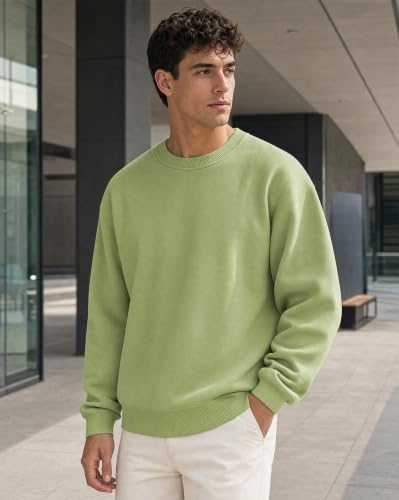Image of Nobero Oversized Sweatshirts for Man Stylish Crew Neck | 280 GSM Rich Cotton Fleece Solid Oversized Fit Full Sleeve Sweatshirt for Men | Stylish Casual Wear Winter Sweatshirt for Men